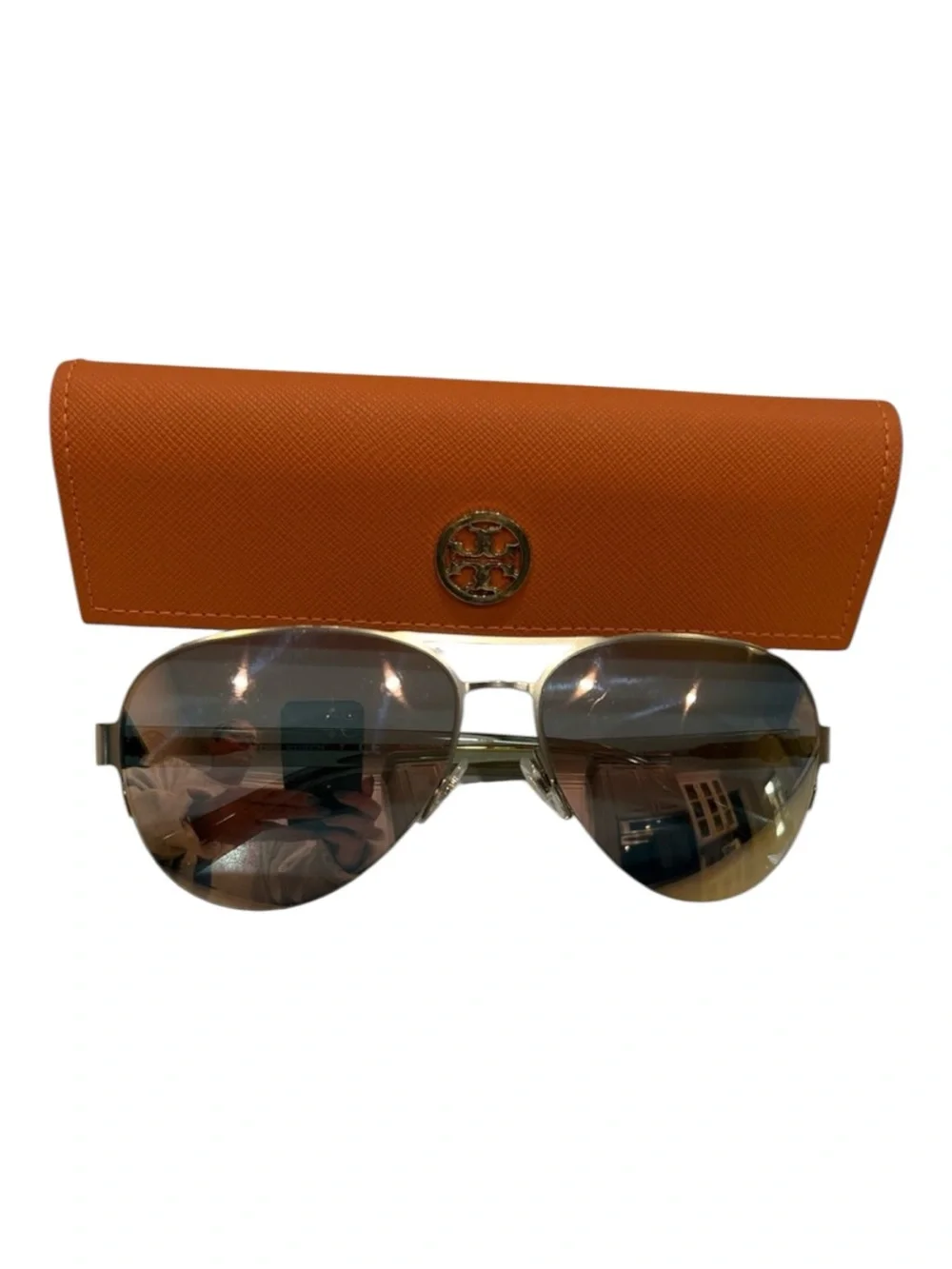 TORY BURCH: Gold-Tone Mirrored Sunglasses - TY6048